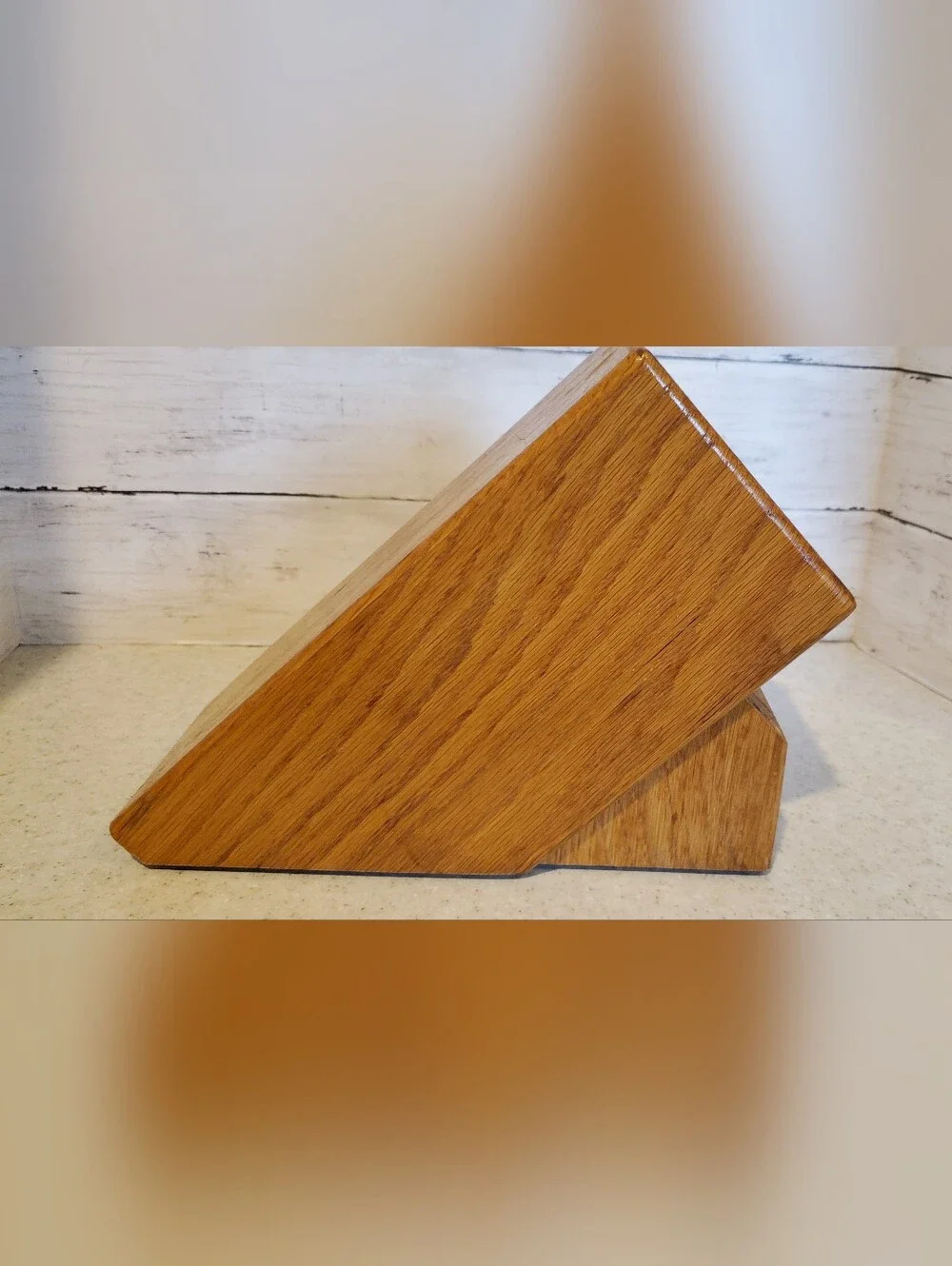 CUTCO 13 Slot Solid Oak Wood Knife Block Holder Storage Honey Oak Empty